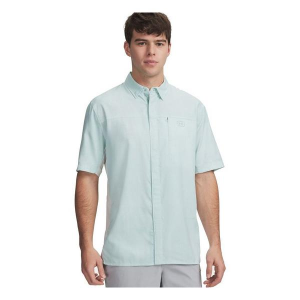 Men's Under Armour Fish Pro Hybrid Printed Button Up Shirt 2XLarge Illusion Green Enamel Blue