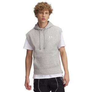 Men's Under Armour Icon Fleece Sleeveless Hoodie Medium Mod Grey Light Heather/White