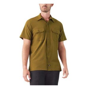 Men's Dickies Performance Button Up Shirt 2XLarge Dark Olive