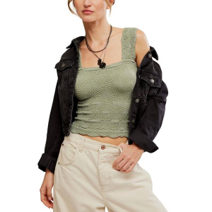 Women's Free People Love Letter Square Neck Tank Top XS/S Forest Run