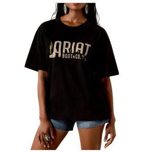 Women's Ariat Boot Logo T-Shirt Small Black
