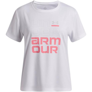 Girls' Under Armour Tech Split Wordmark T-Shirt XLarge White