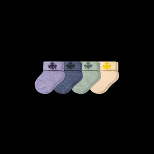 Bombas Marl Crew Socks Baby 0 Blue Sage Mix 4 Pack