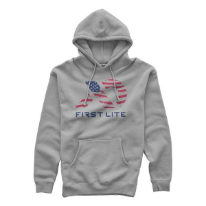 Men's First Lite Flag Fill Hunting Hoodie XLarge Grey Heather