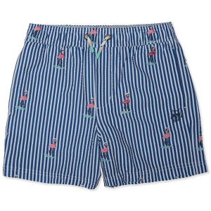 Boys' Party Pants Striped Embroidered E-Waist Swim Trunks Small Chapter Mingo Indigo