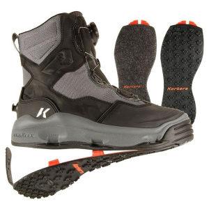 Men's Korkers Darkhorse with Felt and Kling-On Soles Fly Fishing Winter Boots Outdoor 11 Black/Gunmetal