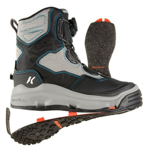 Women's Korkers Dark Horse Felt Kling-On Boots Fly Fishing Wading Boots Outdoor 10 Grey Aqua