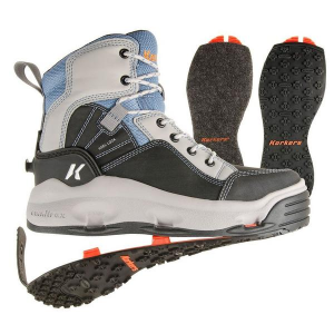 Women's Korkers Buckskin Mary(TM) Fly Fishing Wading Boots Outdoor 6 Grey/Blue