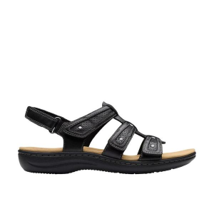Women's Clarks Laurieann Ivy Sandals 7 Black Leather