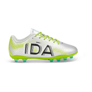 Women's IDA Rise Club Molded Soccer Cleats 9 Silver/Green