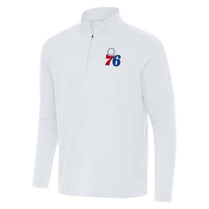Philadelphia 76ers Antigua Intent 1/4 Zip Small White