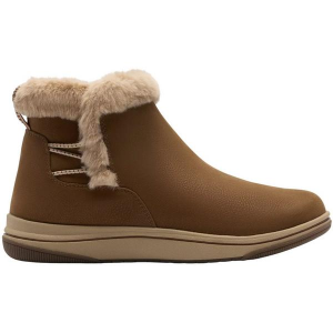 Women's Clarks Breeze Fur Boots Casual 7.5 Dark Tan Combination