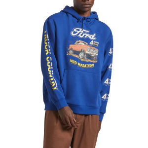 Men's Brixton Ford Mud Marathon Fleece Hoodie Medium Ford Blue