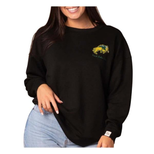 North Dakota State Bison Fan Girl Women's Crew Medium Black