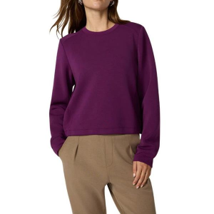 Women's MPG Sport Release Crop Long Sleeve Oversized Shirt Large Pickled Beet