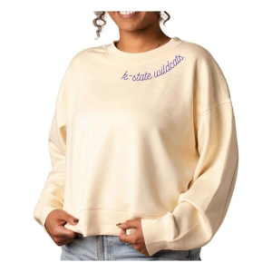 Kansas State Wildcats Fan Girl Women's Crew Large Bone