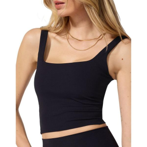 Women's MPG Sport Ribbed Crop Sports Bra Medium Black
