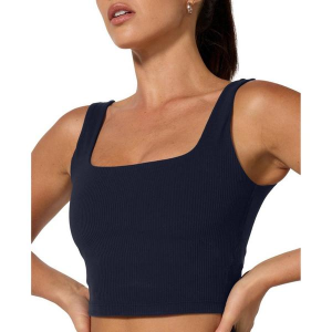 Women's MPG Sport Ribbed Crop Sports Bra Small Navy Blazer