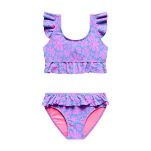 Girls' Beach Lingo Flower Power Ruffle Swim Bikini Set Toddler 2T Multi