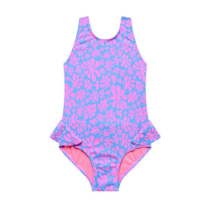 Girls' Beach Lingo Flower Power One Piece Swimsuit 4/5 Multi