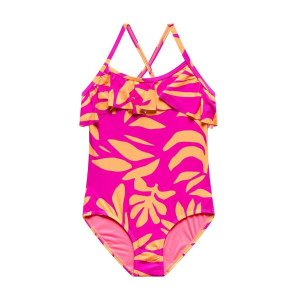 Girls' Beach Lingo Shape Shifter Ruffle One Piece Swimsuit 4/5 Cyber Pink