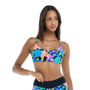 Women's Eidon Tory Holiday Swim Bikini Top Juniors Medium Black Lilac