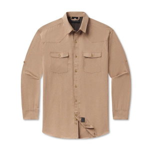 Men's Southern Marsh Saragosa Ridge Performance Long Sleeve Button Up Shirt 2XLarge Field Khaki