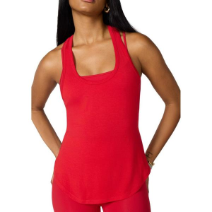 Women's MPG Sport Breeze Racer Scoop Neck Tank Top Medium Haute Red