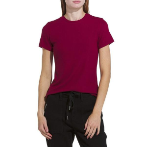 Women's Mikarose Ribbed T-Shirt Small Burgundy