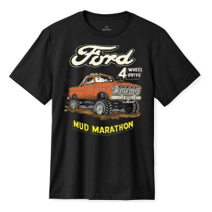 Men's Brixton Ford Mud Marathon T-Shirt XLarge Burnt