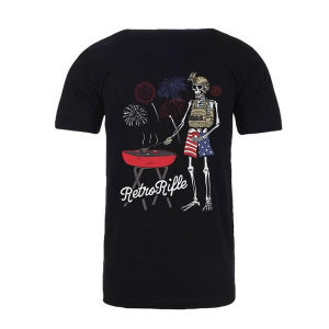 Men's Retro Rifle Grillin T-Shirt Large Black