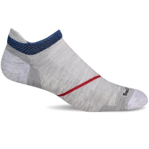 Men's Sockwell Pulse Micro Firm Compression No Show Socks Large Ash