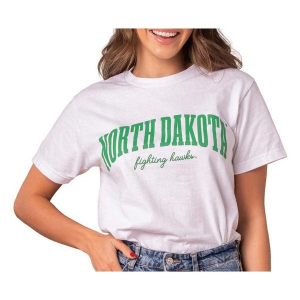 North Dakota Fighting Hawks Fan Girl Women's Classic T-Shirt XLarge White