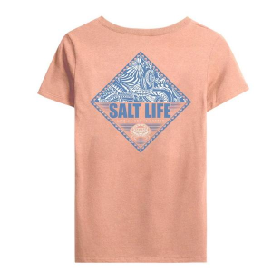 Women's Salt Life Tribal Salt Badge T-Shirt Medium Peach