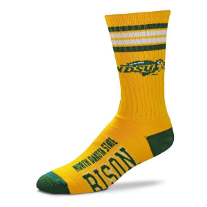 For Bare Feet North Dakota State Bison 4 Stripe Deuce Crew Socks