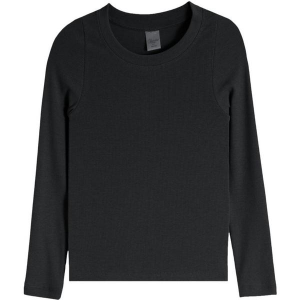 Girls' Suzette Ribbed Long Sleeve Shirt XLarge Black
