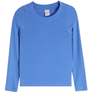 Girls' Suzette Ribbed Long Sleeve Shirt XLarge Cool Blue