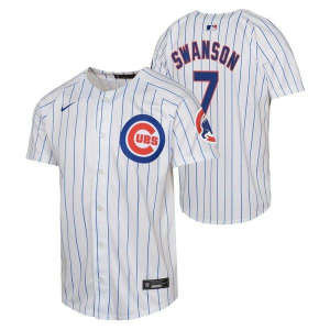 Kids' Chicago Cubs Dansby Swanson #7 Nike Home Jersey Large White