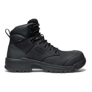 Men's KEEN Evanston 6" Carbon Fiber Toe Waterproof Work Boots Outdoor 10.5 Black/Black