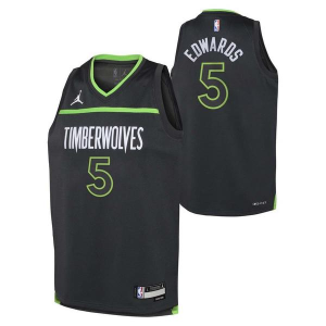 Kids' Minnesota Timberwolves Anthony Edwards #5 Nike Statement Jersey Medium Anthracite