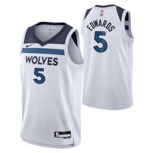 Kids' Minnesota Timberwolves Anthony Edwards #5 Nike Association Jersey Small White
