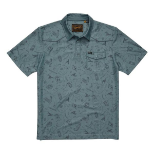 Men's Howler Brothers Ranchero Tech Polo XLarge Sea Rodeo/Iron Blue