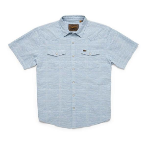 Men's Howler Brothers H Bar B Core Snap Button Up Shirt Medium Faded Blue Oxford