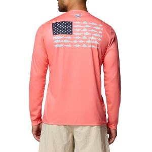 Men's Columbia PFG Terminal Tackle Fish Flag Long Sleeve T-Shirt XLarge Melonda