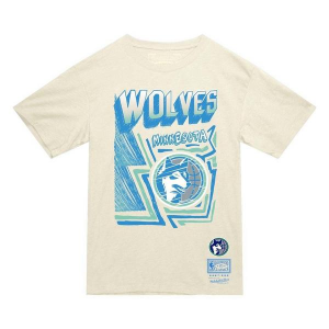 Minnesota Timberwolves Sidewalk Mitchell and Ness T-Shirt Large Cream