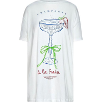 Women's The Laundry Room Strawberry Champagne Oversized T-Shirt Large White