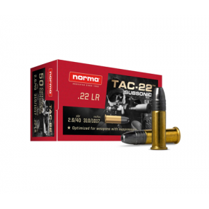Norma Ammo: TAC-22 Subsonic, .22LR, 40GR, 50/Box