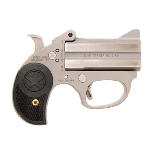 Bond Arms Inc Stinger RS 9mm Stainless Double Barrel Handgun with Rubber Grips and Front Blade