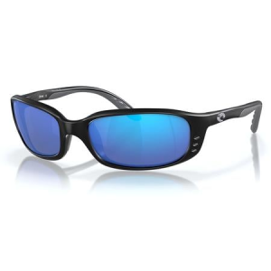 Costa Del Mar Brine Sunglasses with Matte Black Frame and Blue Mirror Polarized Glass Lenses