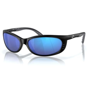 Costa Del Mar Fathom Sunglasses with Matte Black Frame with Blue Mirror Polarized Glass Lenses